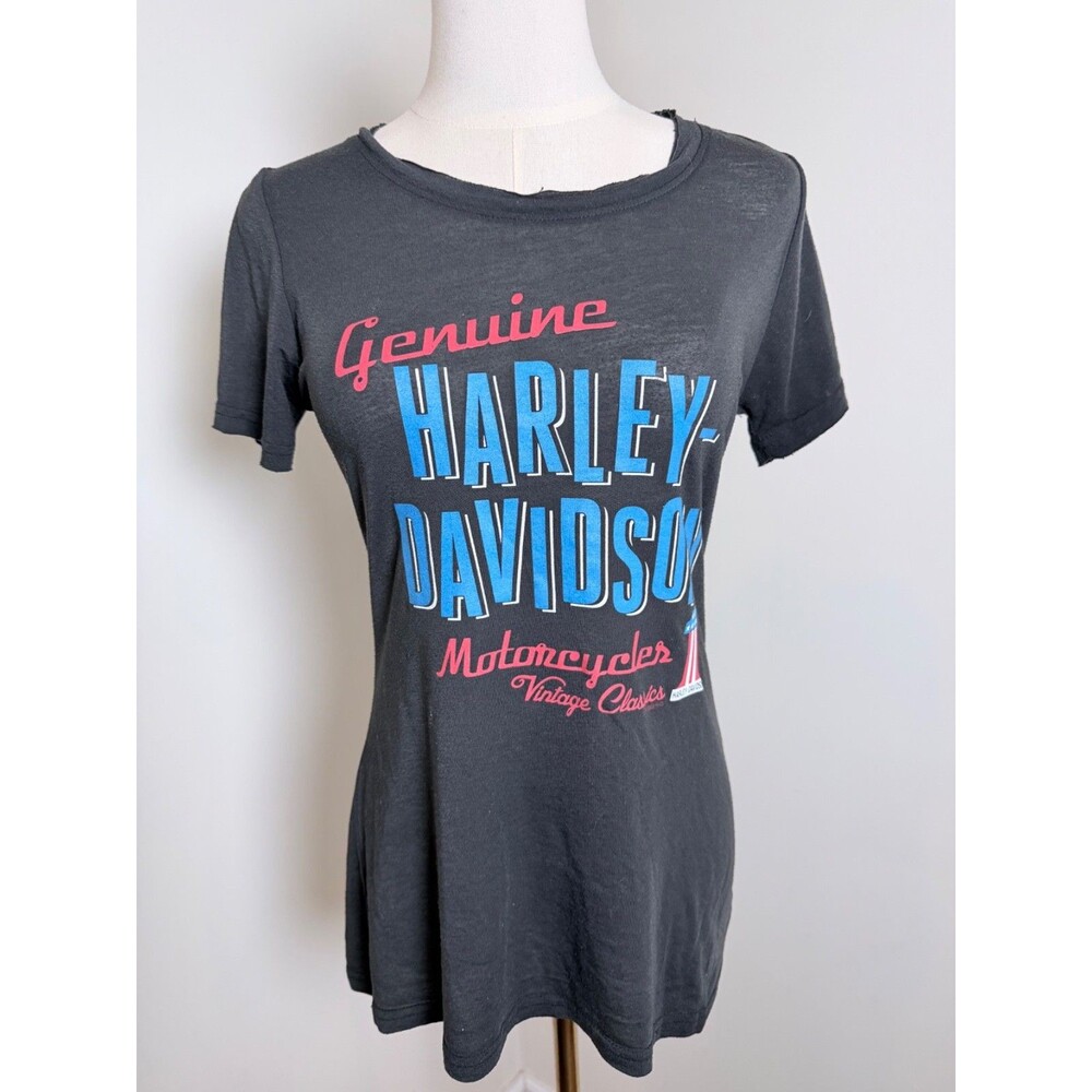 Harley Davidson Women’s XS Black Graphic T Shirt New Port Richey Florida Biker